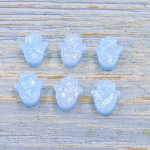 Hamsa Hand Charms Harz Imitation Opal Flatback Cabochons Funkelnder Glitzer Für DIY Schmuckherstellung Und Basteln