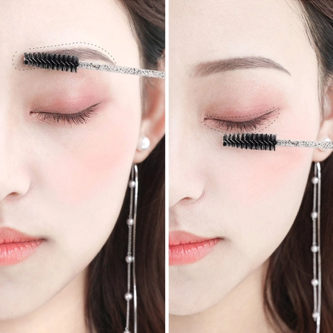 Disposable Mascara Wands Crystal Glitter Handle Spiral Fiber Bristles Multi Color Eyebrow Makeup Spoolie Tool