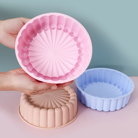 Sunflower Round Cake Mold Silicone Non-Stick Floral Shape Bakeware For Mousse Bread Jelly Homemade Baking