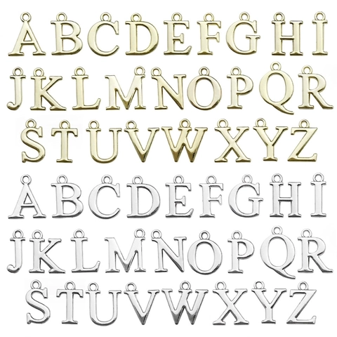 Alphabet Letter Charms Alloy Metal DIY Jewelry Making Pendants For Necklace Bracelet Earring Fashion
