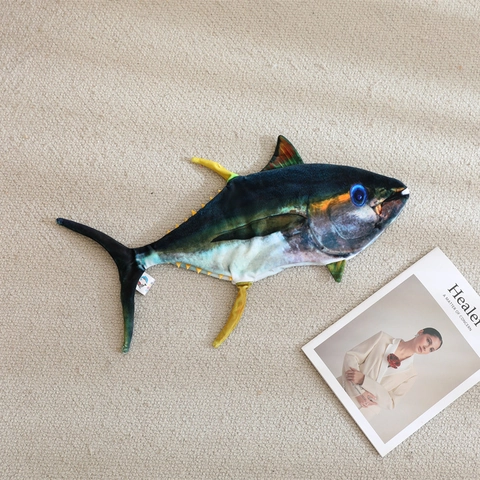 Simulation Thunfisch Plüsch Kissenbezug Realistische Fisch Puppe Haut Weichen Stoff Dekorative Wurfkissen Bezug Kreative Tier Design