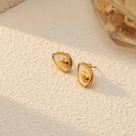 Parure de Bijoux Avocat Minimaliste en Acier Inoxydable Collier Pendentif Avocat et Boucles d'Oreilles Clous Cadeau Bijoux