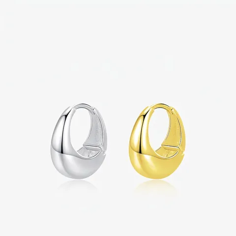 Polierte Tropfen-Ohrringe Aus 925 Sterlingsilber Minimalistische Flüssigmetall-Textur Geometrischer Schmuck Damen