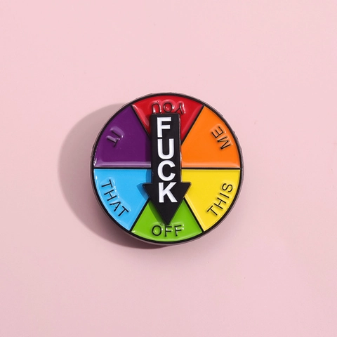 Enamel Pin Rotating Arrow Decision Maker Brooch Rainbow Colorful Alloy Metal Badge Novelty Humor Jewelry For Backpack