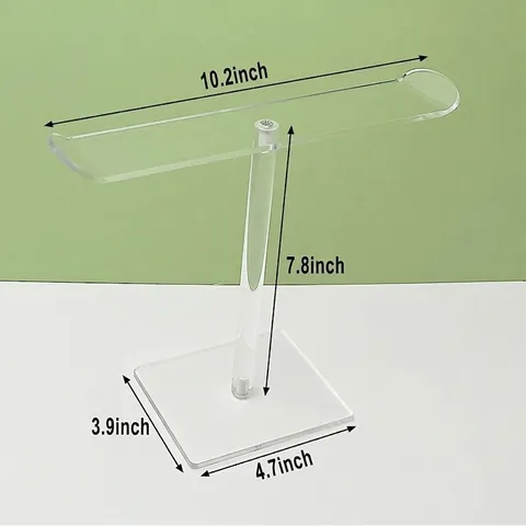 Acrylic Headband Holder Transparent T-Bar Hair Accessory Organizer Desktop Display Stand For Hairbands And Scrunchies