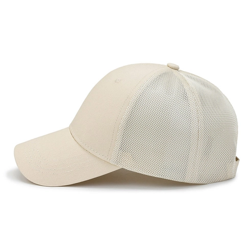 Gorra De Béisbol Color Sólido Algodón Transpirable Malla Trucker Hat Protección Solar Deportes Al Aire Libre Ajustable Para Hombres Mujeres