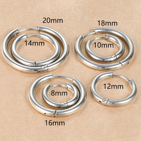 Chunky Hoop Ohrringe Für Damen Edelstahl Rund Poliert Minimalistisch Geometrisch Huggie Modeschmuck