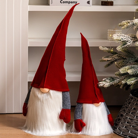 Decoración De Gnomo De Navidad De Peluche Muñeco Tomte Sueco Nórdico Con Sombrero Largo Y Barba Blanca Hecho A Mano Para El Hogar