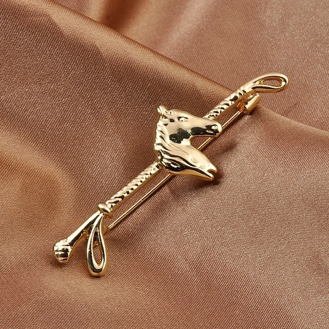 Horse Head Brooch Alloy Long Pin Suit Lapel Decoration Retro Animal Jewelry For Men