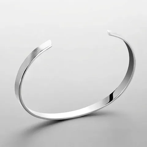 Minimalist Stainless Steel Cuff Bracelet For Men Unisex Electroplated Polished Open Bangle Jewelry Daily Fashion Gift