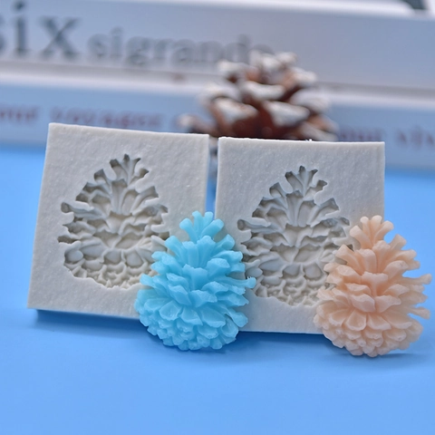 Pine Cone Shape Silicone Mold For DIY Baking Cake Mousse Chocolate Soap Candle Handmade Craft Making Tool Grey Decorative
