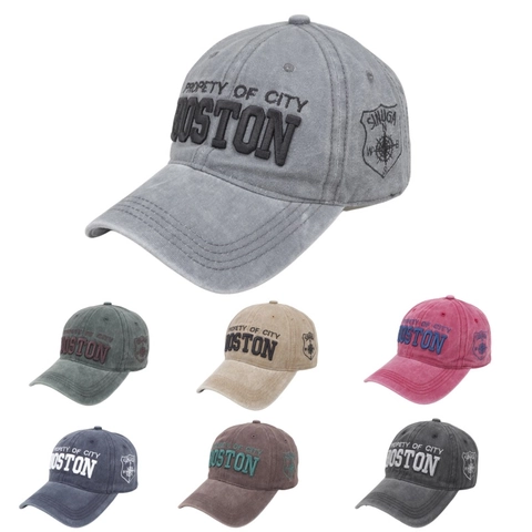 Gorra De Béisbol De Algodón Lavado Vintage Bordado De Boston Protección Solar Exterior Ajustable Sombrero Hip Hop