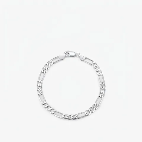 925 Sterling Silver Figaro Chain Bracelet Minimalist Hip Hop Style Unisex High Polished Versatile Jewelry Gift
