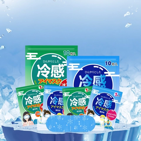 Disposable Cooling Eye Mask Ice Compress Relieve Fatigue Dryness Non-woven Menthol Green Tea Portable Eye Care Patch