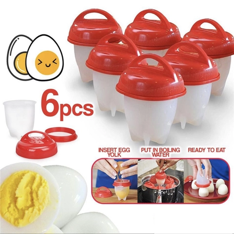 Silicone Egg Cooker Pods Non-Stick Hard Boiled Boiler Without Shell BPA Free Kitchen Gadgets Accessories