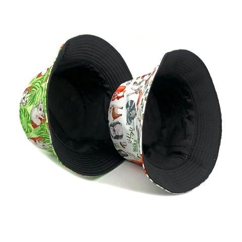 Chapeau Bob Réversible Polyester Protection Solaire Extérieur Imprimé Animal Koala Forêt Unisexe