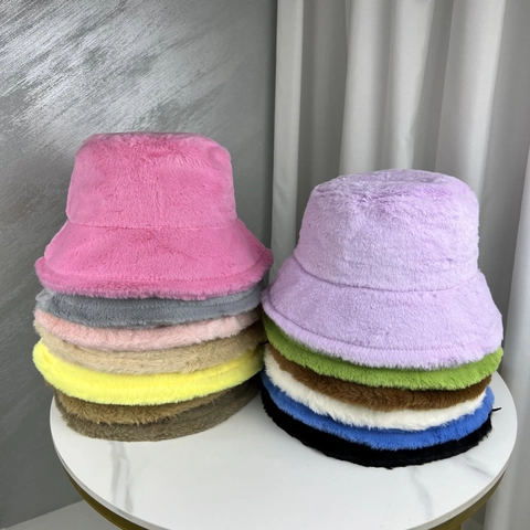 Chapeau Seau À Bord Incurvé De Couleur Unie Pour Femmes