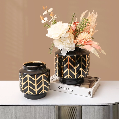 Vaso In Ceramica Con Bouquet Di Fiori Artificiali Moderno Minimalista Decorazione Per La Casa Ufficio Elegante Composizione Floreale