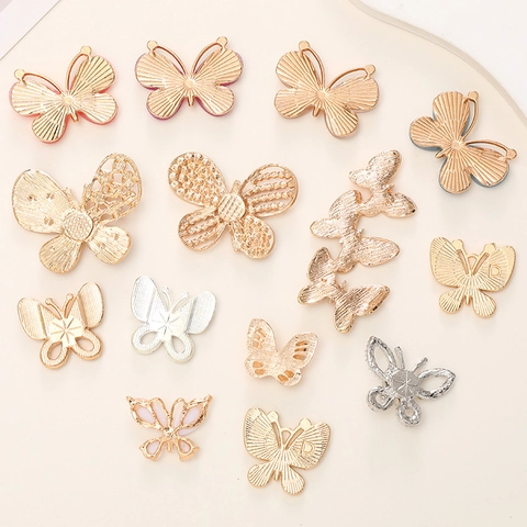 Schmetterling Charms Zinklegierung Emaille Straßstein DIY Schmuckherstellung Zubehör Handyhülle Dekor Schuhanhänger Damen