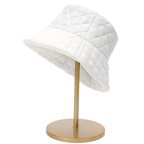 Sombrero de Pescador Acolchado Cálido de Invierno Patrón de Rombos Hombre Mujer Sombrero Puffer Color Sólido