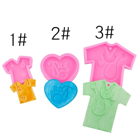 Silicone Molds Nurse Scrub Shirt Heart RN Stethoscope Medical Theme DIY Keychain Resin Casting Baking Chocolate Candy