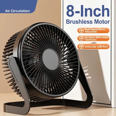 Mini Desktop Fan USB Powered Portable Quiet Table Fan For Office Home Air Circulation Adjustable Angle Personal