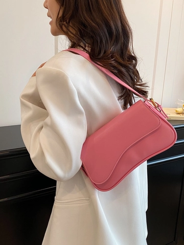 Borsa A Tracolla Retro In Pelle PU Per Donna Borsa Urbana Semplice Piccola Squadrata Sottobraccio Con Tracolla Regolabile E Hardware Dorato