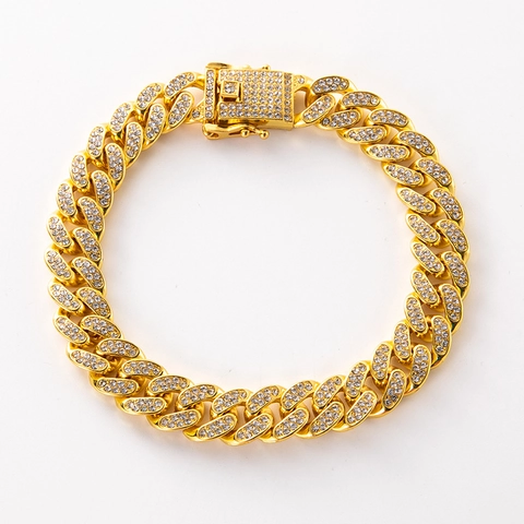 Αλυσίδα Cuban Link Κράμα Με Στρας Hip Hop Iced Out Κοσμήματα Για Άνδρες Γυναίκες Μοντέρνο Αξεσουάρ Streetwear