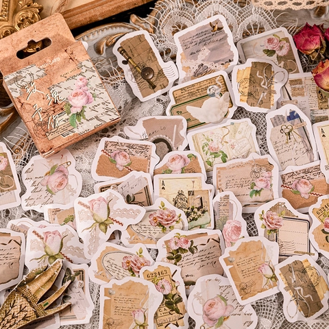 Retro Bloem Plant Decoratieve Stickers Voor Scrapbooking DIY Journaling Vintage Kunst Planner Briefpapier