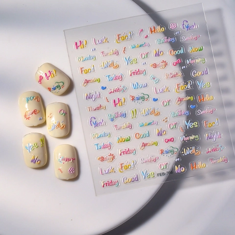 Adesivi Per Unghie Lettere Inglesi Alfabeto Rilievo Autoadesivo Impermeabile Decorazione Manicure DIY