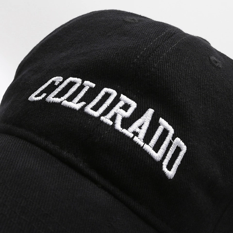 Casquette De Baseball Broderie Lettres Colorado Coton Brossé Polyester Réglable Retro Protection Solaire Chapeau Unisexe