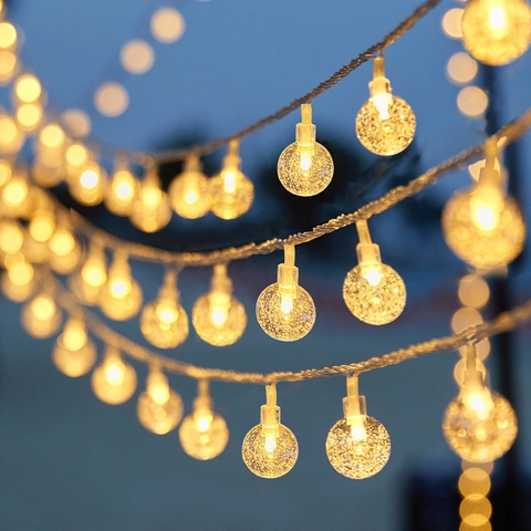 LED String Lights Waterproof Plastic Fairy Decorative Ball Star For Outdoor Camping Garden Patio Festive Atmosphere