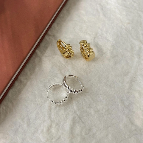 925 Sterling Silber Creolen Minimalistisch Unregelmäßig Texturiert Gedreht Geometrisch Ohrenschnallen Für Frauen