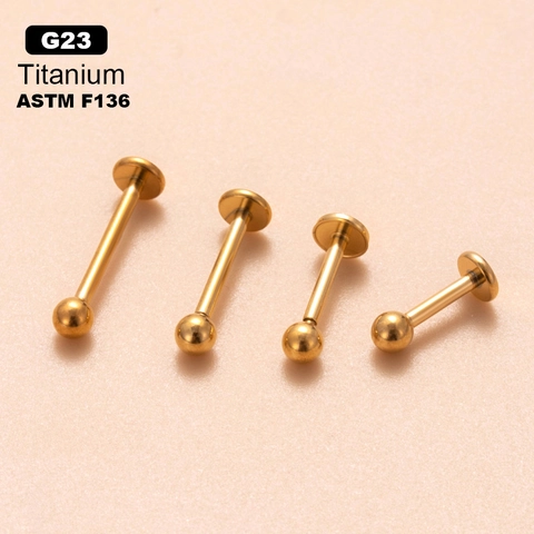 G23 Titanium Labret Stud Internal Threaded Flat Back Lip Piercing Ring Cartilage Earring Body Jewelry