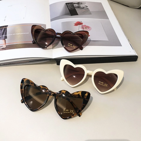 Herzform Kinder Sonnenbrille Kunststoff UV400 Schutz Mode Trendy Kleinkind Baby Brillen Outdoor Urlaub Strand