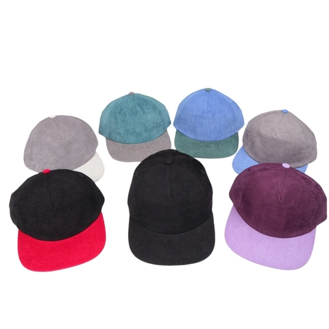 Gorra De Béisbol Retro De Pana De Ala Plana Bloque De Color Ajustable Para Hombres Mujeres