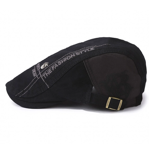 Retro Cotton Ivy Cap For Men Women Metal Skull Rivet Embroidery Flat Cap Adjustable Sun Protection Streetwear Hat