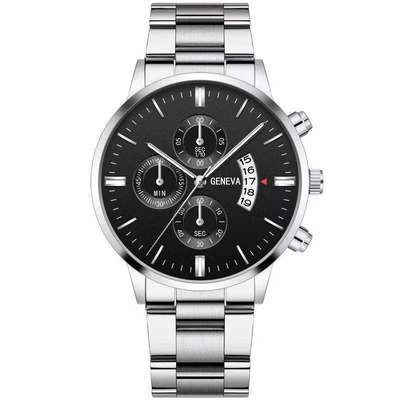 Men's Quartz Watch Stainless Steel Strap Alloy Case Multi-Dial Chronograph Date Calendar Business Casual Luxury Masculine