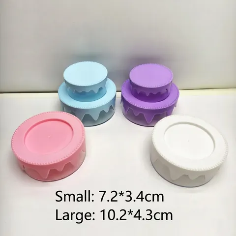 Double Layer Cake Shape Storage Box Plastic Dustproof Jewelry Organizer Desktop Sundries Case With Lid Cream Design Novelty
