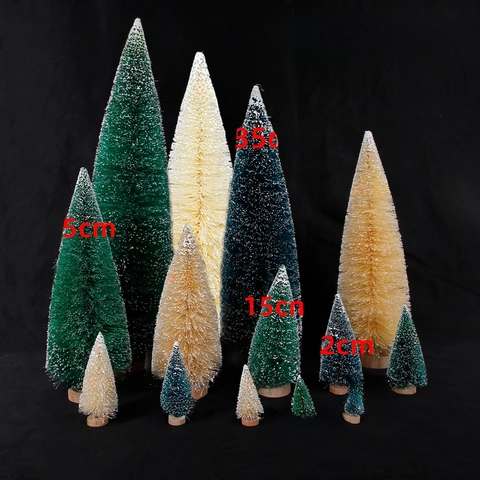Mini Albero Di Natale Decorazione Da Tavolo Innevato Raso Di Sisal Decorazione PVC Con Base In Legno Per Scrivania Festivo