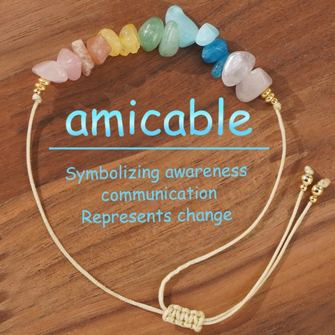 Bracciale Con Scaglie Di Pietra Naturale Fatto A Mano Intrecciato Arcobaleno Gemma Regolabile Gioielli Boho Regalo