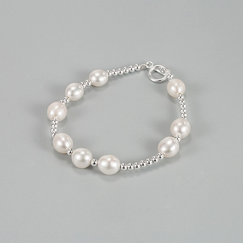 Armband Mit Natürlichen Süßwasserperlen Barock Unregelmäßig Perlen Kupfer Knebelverschluss Eleganter Modeschmuck Damen