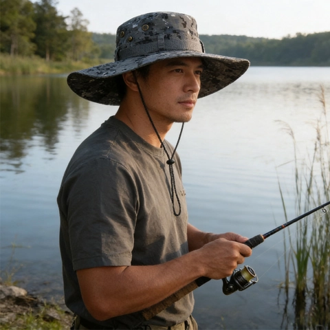 Wide Brim Boonie Hat Unisex Sun Protection Foldable Fishing Hiking Bucket Hat Double Sided Breathable Outdoor Summer Cap