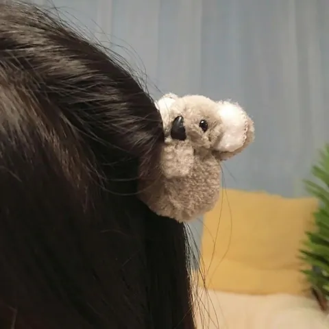 Cute Plush Koala Hair Clip Cartoon Animal Hair Claw Side Clip For Women Girls Sweet Hair Accessories