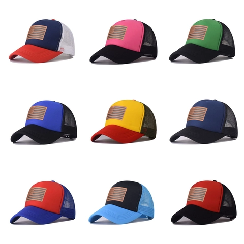 Cappello Trucker Con Patch Bandiera Americana Mesh Traspirante Baseball Regolabile Retro Sport All Aperto Per Uomo Donna