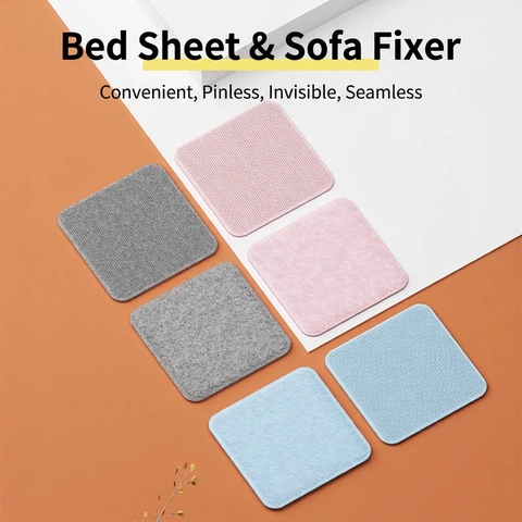 Anti-slip Sofa Cushion Fixer Adhesive Bed Sheet Grippers Reusable Hook And Loop Fastener Pads Invisible Furniture Accessories
