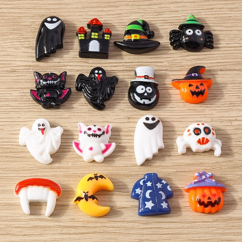Accessori in Resina DIY per Halloween Ciondoli a Forma di Fantasma Zucca Pipistrello per Decorazione Custodia Telefono Forniture Arte