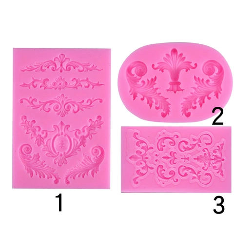European Retro Relief Silicone Mold Baroque Style For Fondant Cake Chocolate Baking Decoration Tools Floral Scroll