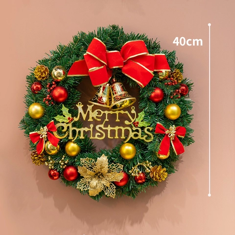 Christmas Wreath Artificial Pine Needle Decoration With Pine Cones Berries Ornaments For Front Door Wall Festive Decor