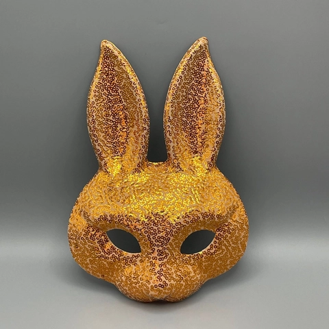 Máscara De Conejo Con Lentejuelas Orejas De Conejo Brillantes Accesorios De Disfraces Para Pascua Halloween Cosplay Mujeres Niños